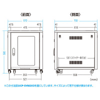 【在庫限り】【処分品】サンワサプライ　置き型用サーバーラック（幅570×奥行700×高さ580mm）　（直送品）