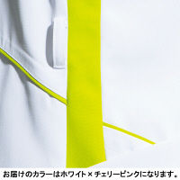 フォーク レディスジップスクラブ ホワイト×Cピンク EL 7039EW-13-EL 1枚　スクラブ（直送品）