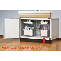 ビーワーススタイル 洗面下ラック2段 幅220×奥行340×高さ377mm ホワイト YA-810010 1台　（直送品）