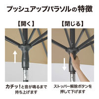 タカショー プッシュアップパラソル2.5mBE GSTY-P10BE 1本