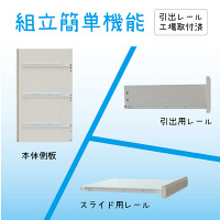白井産業 セシルナ 台所回りの食器や小物をひとまとめに収納出来る幅広カウンターワゴン 1台（直送品）