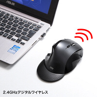 サンワサプライ無線（ワイヤレス）マウスブラック　エルゴノミクス形状/リストレスト付/ダブルクリックボタン付/レーザー方式/9ボタンMA-WLS70BK（直送品）