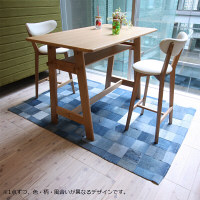 東谷　デニムラグ　幅2000×奥行1400mm　ブルー　WE-130　（直送品）