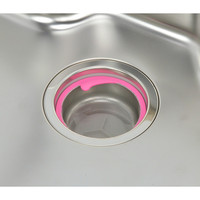 ガオナ シンク用 ステンレス製ゴミカゴ 排水口のゴミ受け （錆びにくい 汚れにくい 衛生的 ピンク） GA-PB009　（直送品）