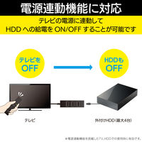 USBハブ テレビ用 セルフパワー USB-A×4ポート USB2.0 1ｍ ブラック U2H-TV003SBK エレコム 1個