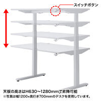 サンワサプライ　電動上下昇降デスク　ERD-M12080　幅1200×奥行800×高さ630～1280mm　1台　（直送品）