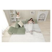 セルタン カバーリング仕様 コーナーソファー3点セット ベロア生地 グリーン A573b-720GRN 1台（直送品）