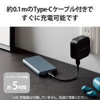 モバイルバッテリー 大容量 USB-C/A 合計最大 15W 10000mAh DE-C38-10000BU エレコム 1個