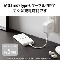 モバイルバッテリー 大容量 USB-C/A 合計最大 15W 10000mAh DE-C38-10000WF エレコム 1個