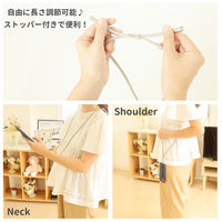 クリエイトアルファ スマホショルダー ピンク スマホストラップ 落下防止 首掛け スマホポーチ 縦型 可愛い 簡単装着 便利 1個（直送品）