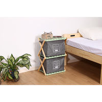 不二貿易 フォールディング ウッドラック リム ３段 幅450×奥行270×高さ620mm グリーン 72155 1セット(4台入)（直送品）