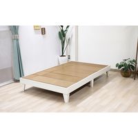 【軒先渡し】友澤木工 木製プレインベッド ヘッドレス マット付 幅970×奥行1950×高さ290mm クラシックホワイト×ホワイト 1台（直送品）