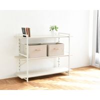 YAMAZEN 木製取っ手付収納ボックス YTC-MSB2P(BE2) 1セット2個組（直送品）