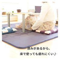 2枚 パッチワーク シートクッション パープル 約40×40×6.5cm 紐付き おしゃれ かわいい オフィス 事務所 椅子 車 チェア（直送品）