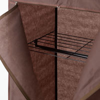 永井興産 カバー付ハンガーラック L 幅770×奥行510×高さ1650mm ブラウン NK-672BR 1台（直送品）