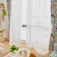 スミノエ デザインライフ セミオーダー レースカーテン シングバードボイル 3000×1140mm ホワイト 1セット(2枚入)（直送品）