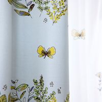 スミノエ デザインライフ セミオーダー カーテン ミチクサ 2600×1600mm ブルー 1セット(2枚入)（直送品）