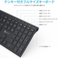 ワイヤレスキーボード 2.4G無線/USB-A パンダグラフ 日本語JIS配列 充電式 GKJ35B ブラック iClever（わけあり品）