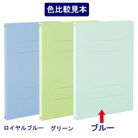 アスクル　フラットファイル　A4タテ　PP製　背幅18mm　5冊　ブルー　水色  オリジナル（わけあり品）