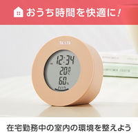 タニタ 温湿度計 時計 温度 湿度 デジタル 卓上 マグネット ライトブラウン TT-585-BR 1セット(3個)