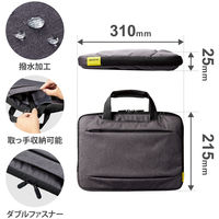 インナーバッグ 11.6インチ 収納式ハンドル付き 撥水加工 パソコンケース ブラック BM-IBCH11NBK 1個