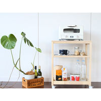 ICHIBA スープスリムワゴン 3段 幅590×奥行275×高さ720mm ナチュラル W-3347NA 1台（直送品）