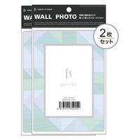 マッチングジャパン ウォールステッカー 写真立て フォトフレーム シール「木のパズル/ブルー」１セット(２枚本) CO-10068-AS2（直送品）