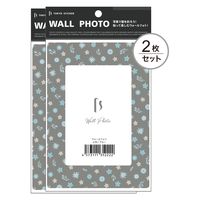 マッチングジャパン ウォールステッカー 写真立て フォトフレーム シール「小花/ブルー」１セット(２枚本) CO-10075-AS2（直送品）