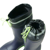 小野商事 PVCフード付安全長靴 先芯入 ネイビー×グリーン 26.0cm WS3400 1足