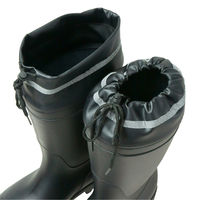 小野商事 PVCフード付安全長靴 先芯入 ブラック×ブラック 26.5cm WS3400 1足