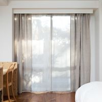 無印良品 綿ボイルノンプリーツカーテン 幅100×丈103cm用 ベージュ 1セット（2枚） 良品計画