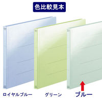 フラットファイル　PPラミネート　A4ヨコ　10冊　ブルー　アスクル  オリジナル（わけあり品）