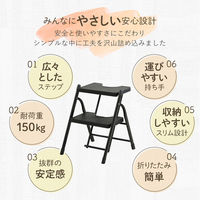 Netforce 折りたたみ 踏み台2段 ブラック NF-FD-2-AW 1台（直送品）