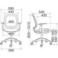 【車上渡し】SEKI Breezeチェア（ブリーズチェア） オールメッシュタイプ ブラックストライプ 1脚 （357-9825）（直送品）