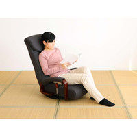 【軒先渡し】松風まつかぜ座椅子無段階リクライニング 360度回転 ポケットコイル グレー 83-870 1脚（直送品）