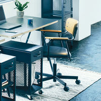 ジャーナルスタンダードファニチャー タスクチェア ブラック 1脚 幅560×奥行580×高さ755～860mm キャスター付き PVCレザー