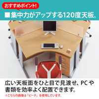 【組立設置込】DESIGNA (デザイナ) デザイナライン 平机 120度天板 ダークウォルナット 幅1732×奥行1106×高さ720mm 1台  （取寄品）