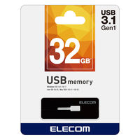 エレコム USBメモリー/USB3.1(Gen1)対応/スライド式/32GB MF-KNU332GBK 1個（直送品）