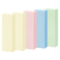 【強粘着】アスクル はたらく 強粘着ふせん 50×15mm　パステル4色アソート(短冊ミニ)　10冊(5冊×2箱)　 オリジナル