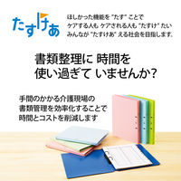 プラス たすけあ 利用者カルテ フラットファイル 1袋(10冊入) ピンク FL-805FF 介護 ラミネート加工 A4