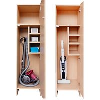 大谷工業 デルネ クリーナーシェルフDKD-44-W ホワイト木目 幅436×奥行400×高さ1600mm 1台（直送品）