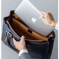 サンワダイレクト ビジネスバッグ（日本製・豊岡製・岡山デニム使用・撥水加工・ショルダーベルト付・ネイビー） 200-BAG140NV 1個（直送品）