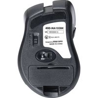 サンワダイレクト ワイヤレスマウス（エルゴノミクス・ブルーLED光学式・5ボタン・DPI切替・ミドルサイズ・ブラック） 400-MA103BK 1個（直送品）