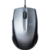 サンワダイレクト 有線マウス（静音・サイレント・左右対称・1200カウント・戻る・進む・ミドルサイズ・ガンメタリック） 400-MA107GM 1個（直送品）