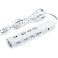 サンワダイレクト 電源タップ（個別スイッチ付・5個口・2m・2極・スイングプラグ） 700-TAP028S 1個（直送品）