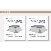 イケヒコ ゆったりーな 省スペースこたつ薄掛け布団単品 ノーデル 幅2800×奥行3200mm ネイビー 1181470199421 1枚（直送品）