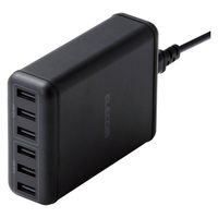 USB充電器 USB-A×6 合計60W 電源ケーブル1.5m スマホ タブレット充電 黒 MPA-ACD03BK エレコム 1個（直送品）