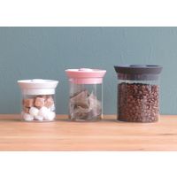 シリコンリッドジャー ガラスL ブルーグレ SJ-503 1セット（4個入） 藤栄（直送品）