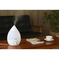 アイリスオーヤマ 加湿器 卓上 280ml アロマ対応 超音波式加湿器 しずく型 8畳  2.8L UHM-280S-W ホワイト