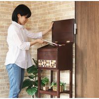 【軒先渡し】ヤマソロ ブレッド 木製スタンドポスト 幅400×奥行300×高さ1030mm ブラウン 73-820 1台（直送品）